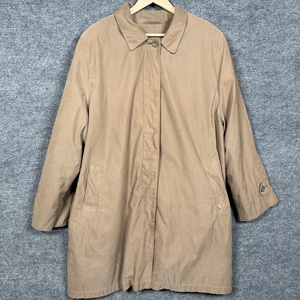 London Fog Womens Size 3X‎ Overcoat Jacket Tan Beige Nylon Blend Water Repellent